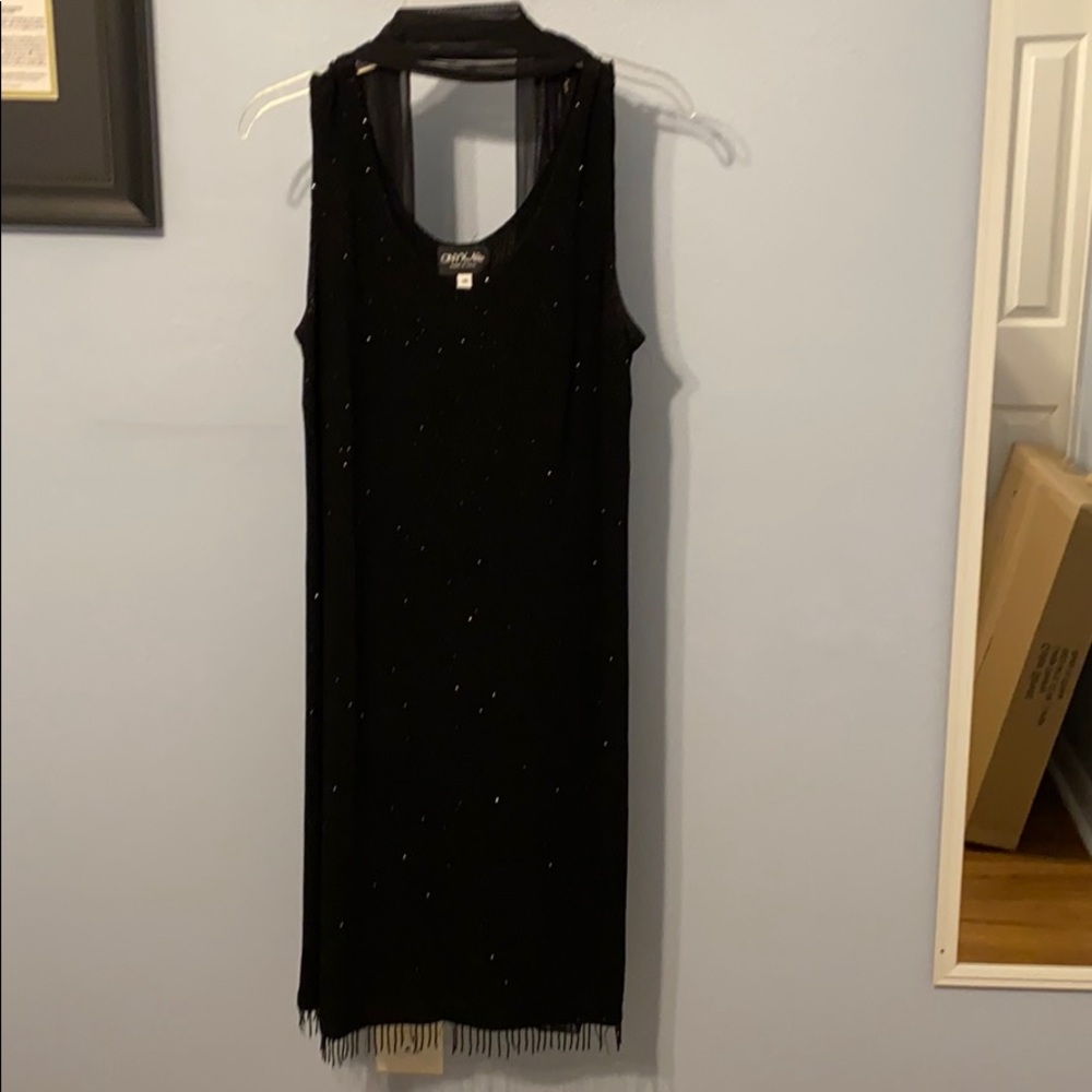 Black beaded glittery cocktail dress